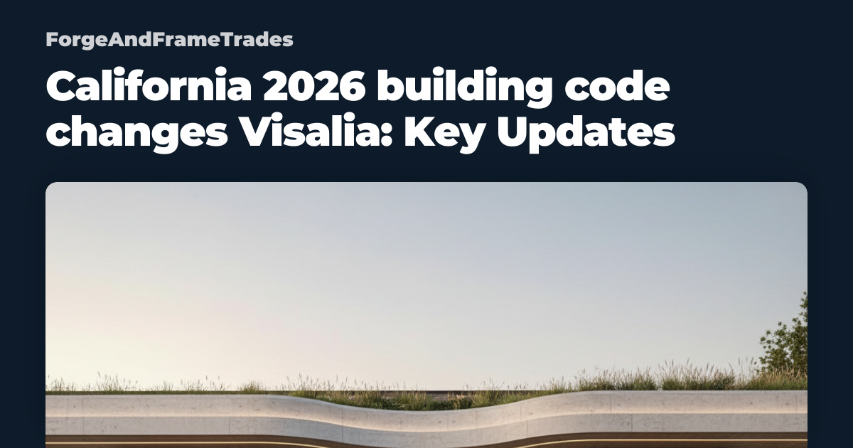 California 2026 building code changes Visalia: Key Updates
